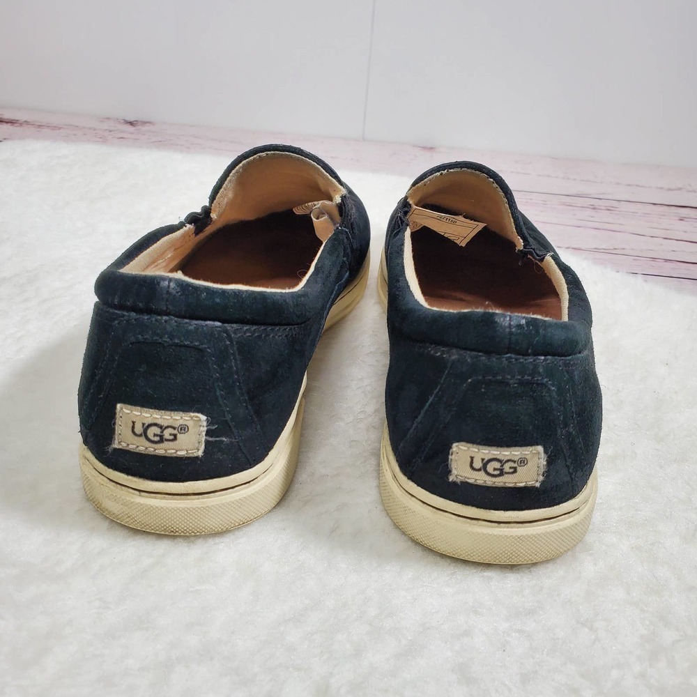 UGG Australia Fierce Slip On Leather Suede Loafer Flats Black Size 7.5 - Picture 6 of 12